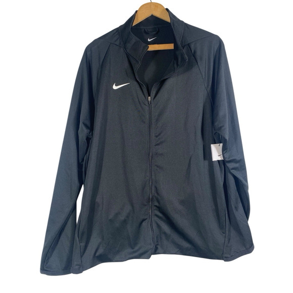 Nike Track Jacket Size XL Womens Black Training Full Zip Running Gym Workout NEW - Picture 1 of 11